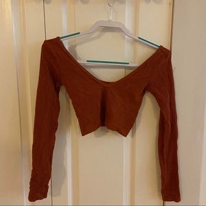 Urban outfitters seamless long sleeve crop top